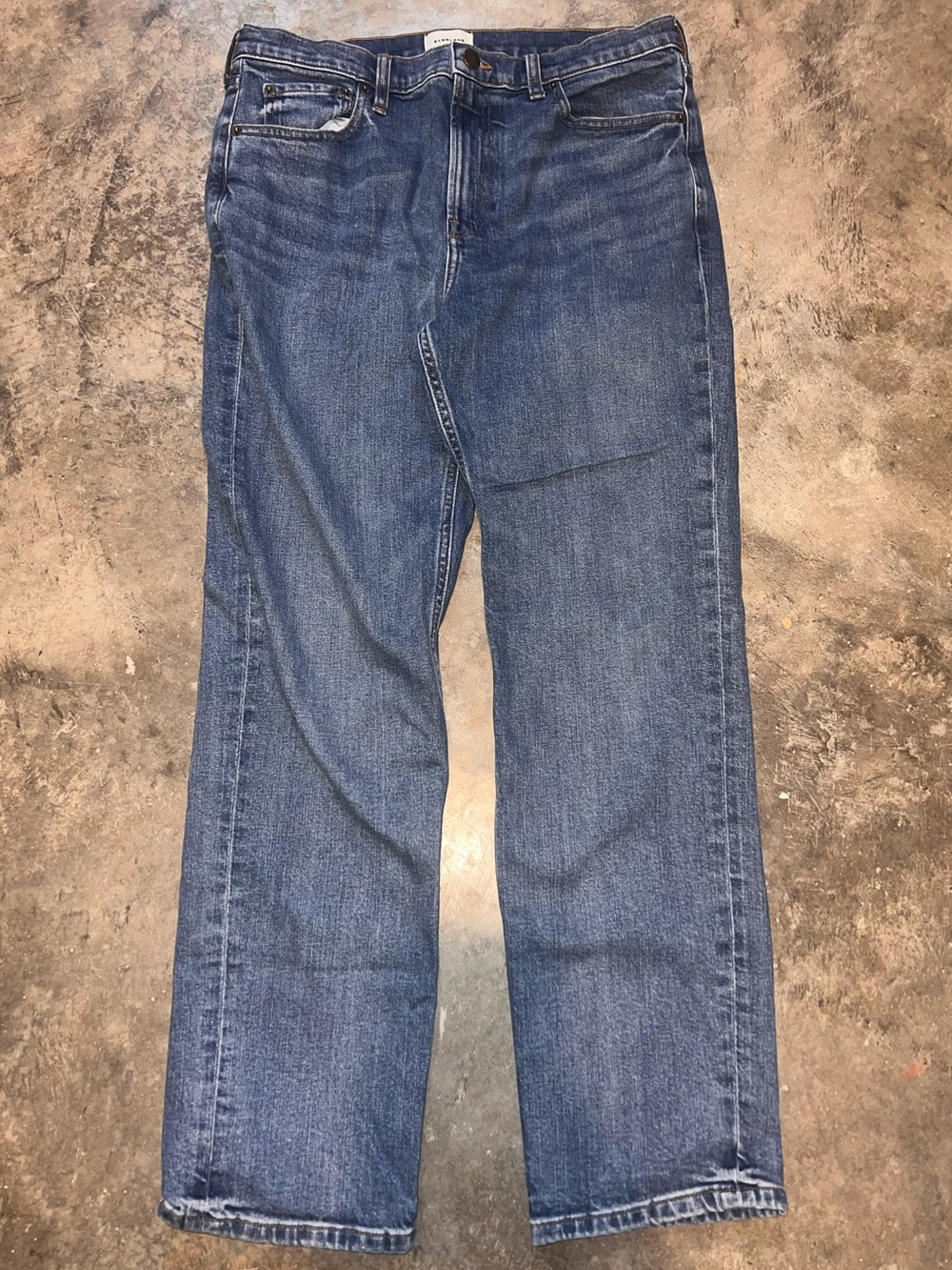 Everlane Straight-Leg Jeans in Medium Blue Denim